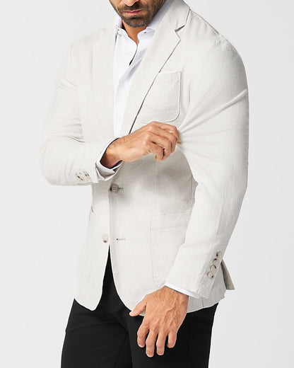 State & Liberty Unstructured Linen Blazer - Cream