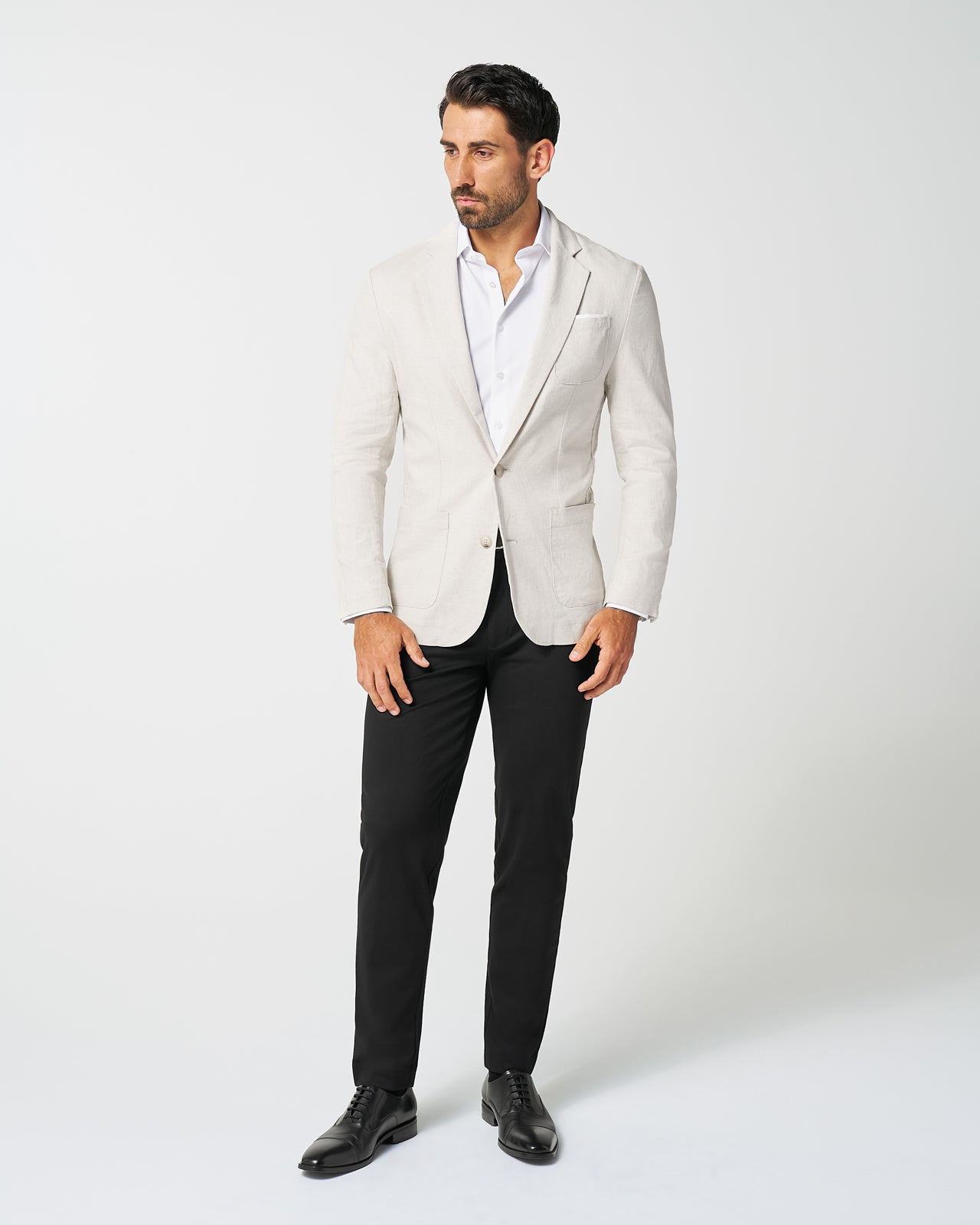 State & Liberty Unstructured Linen Blazer - Cream