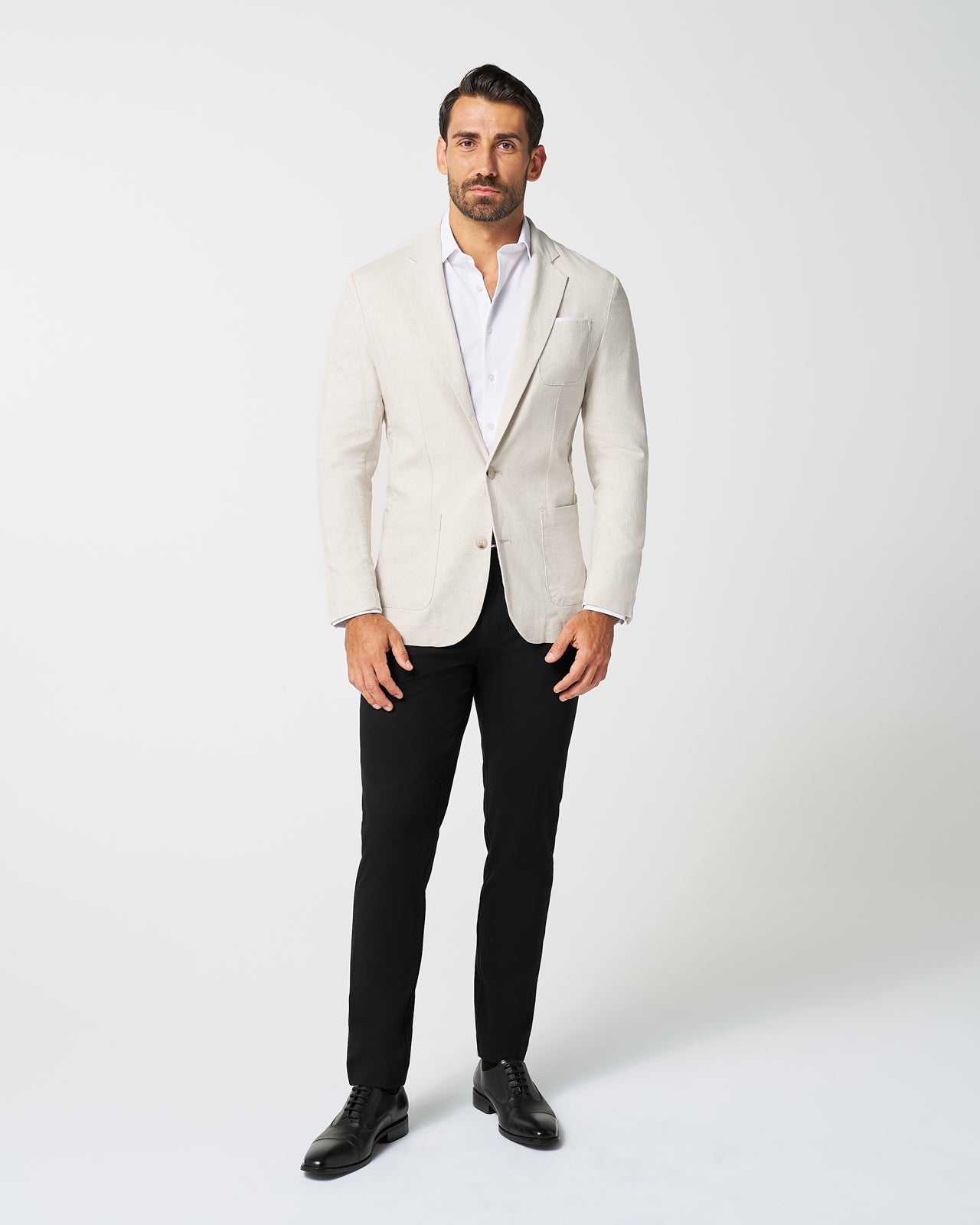 State & Liberty Unstructured Linen Blazer - Cream