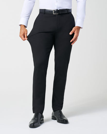 State & Liberty Athletic Fit Stretch Suit Pants - Black