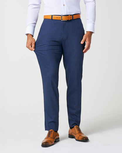 State & Liberty Athletic Fit Stretch Suit Pants - Heathered Navy