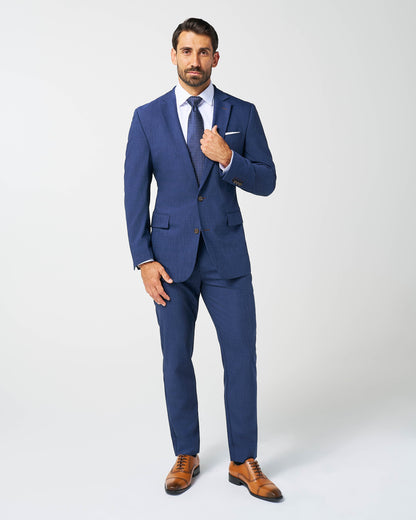 State & Liberty Athletic Fit Stretch Suit Pants - Heathered Navy
