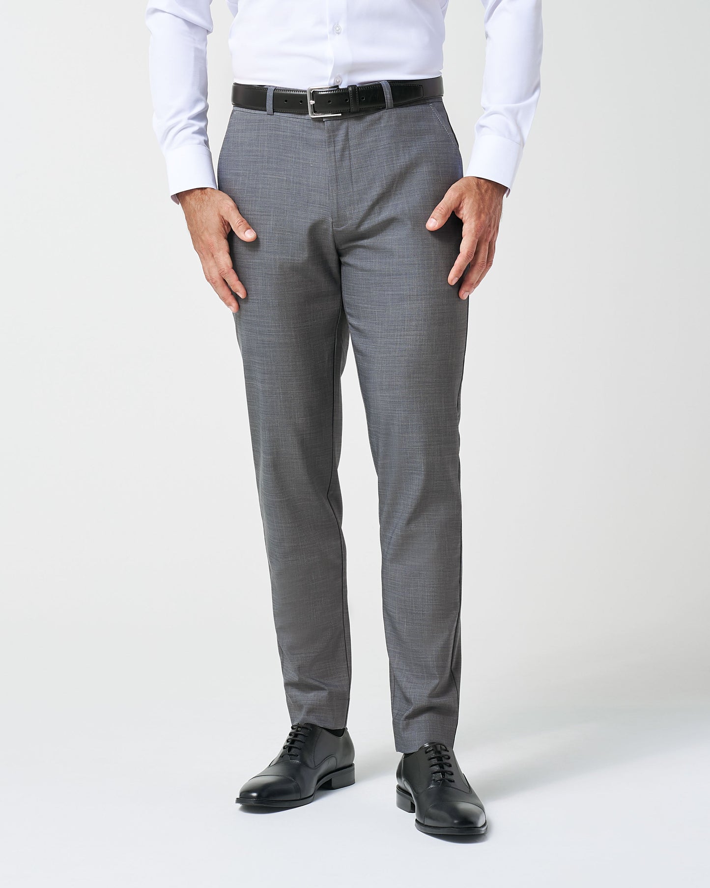 State & Liberty Athletic Fit Stretch Suit Pants - Heathered Grey
