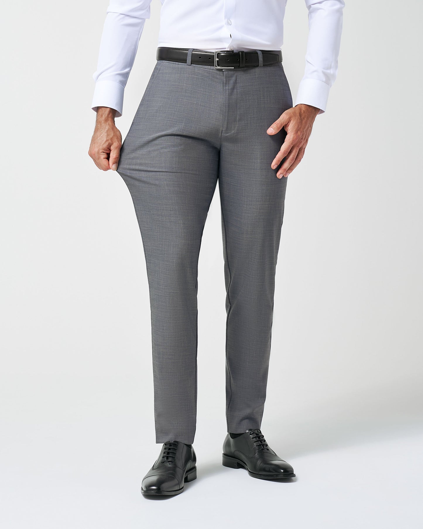 State & Liberty Athletic Fit Stretch Suit Pants - Heathered Grey