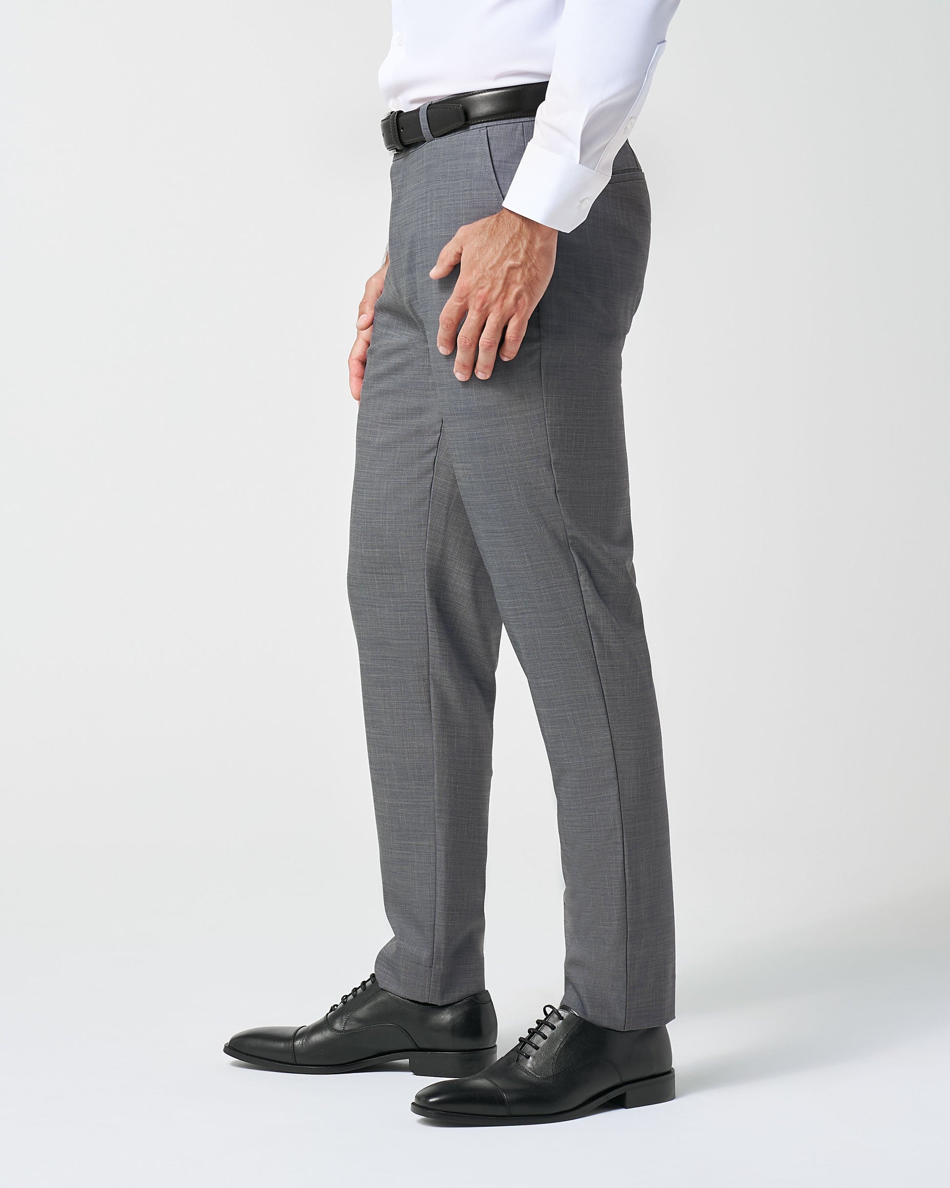 State & Liberty Athletic Fit Stretch Suit Pants - Heathered Grey