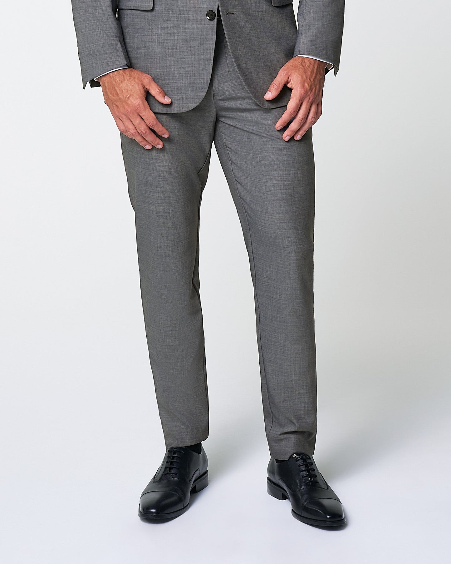 State & Liberty Athletic Fit Stretch Suit Pants - Heathered Grey