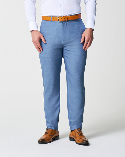 State & Liberty Athletic Fit Stretch Suit Pants - Heathered Light Blue
