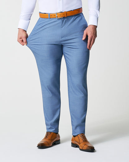 State & Liberty Athletic Fit Stretch Suit Pants - Heathered Light Blue