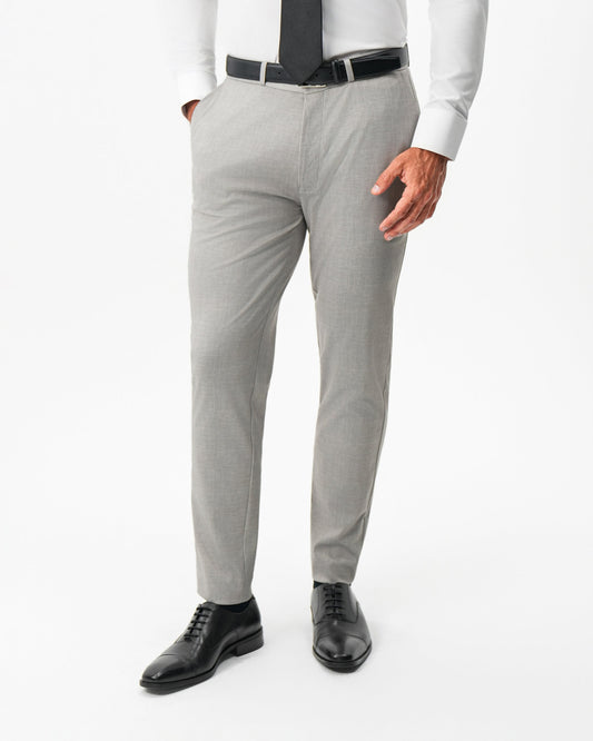 State & Liberty Athletic Fit Stretch Pants - Stone Crosshatch