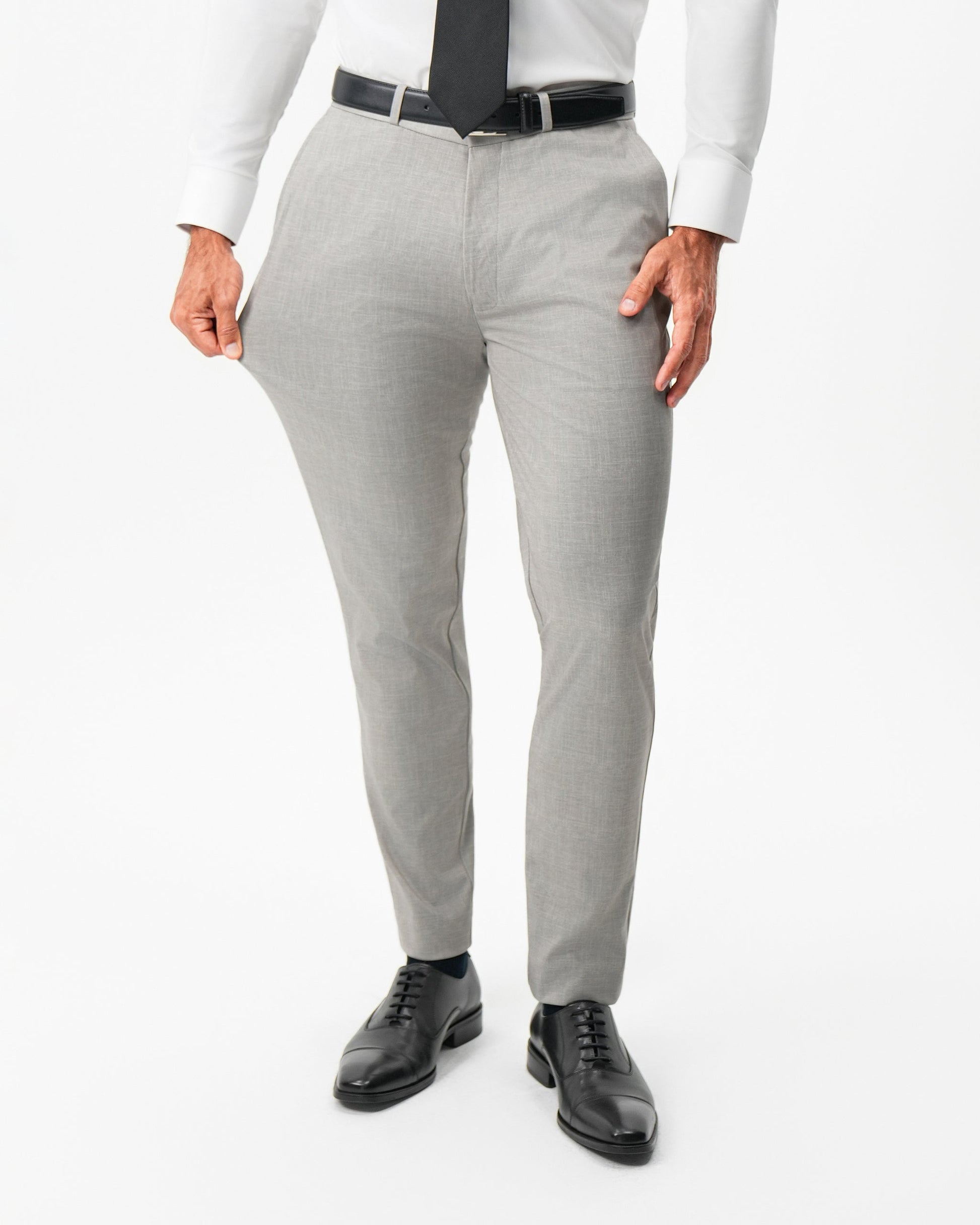 State & Liberty Athletic Fit Stretch Pants - Stone Crosshatch