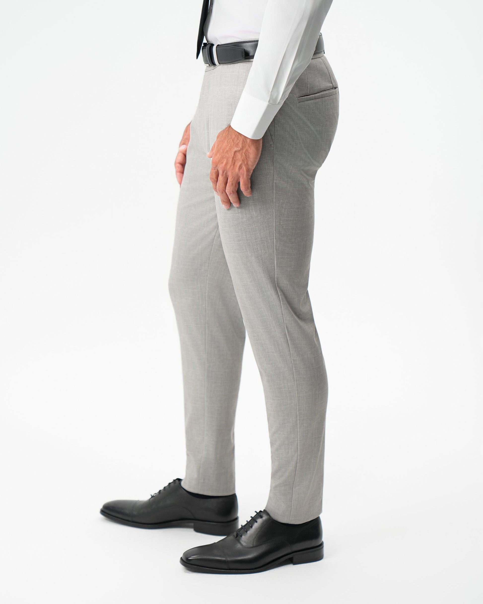 State & Liberty Athletic Fit Stretch Pants - Stone Crosshatch