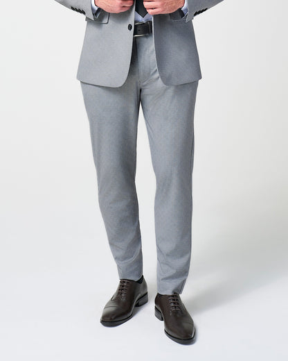 State & Liberty Athletic Fit Stretch Suit Pants - Slate Grey Houndstooth