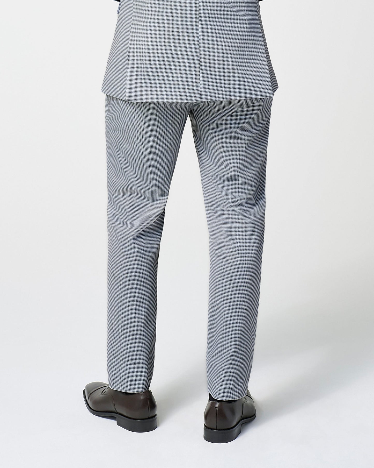 State & Liberty Athletic Fit Stretch Suit Pants - Slate Grey Houndstooth
