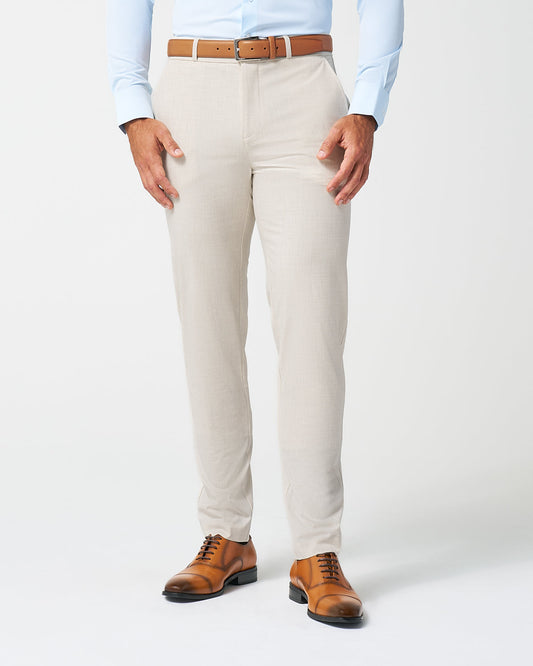 State & Liberty Athletic Fit Stretch Suit Pants - Lightweight Heathered Bamboo