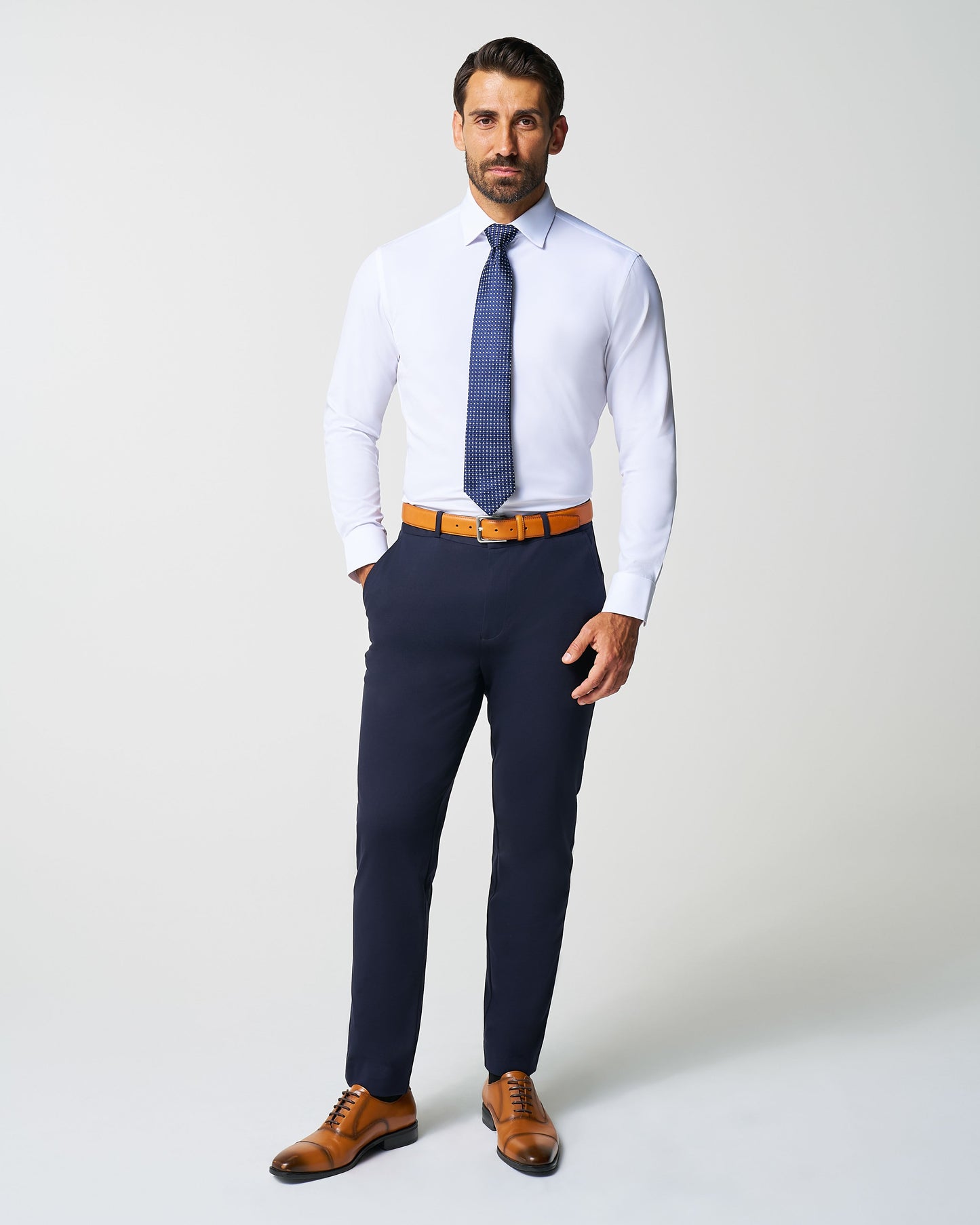 State & Liberty Athletic Fit Stretch Suit Pants - Navy
