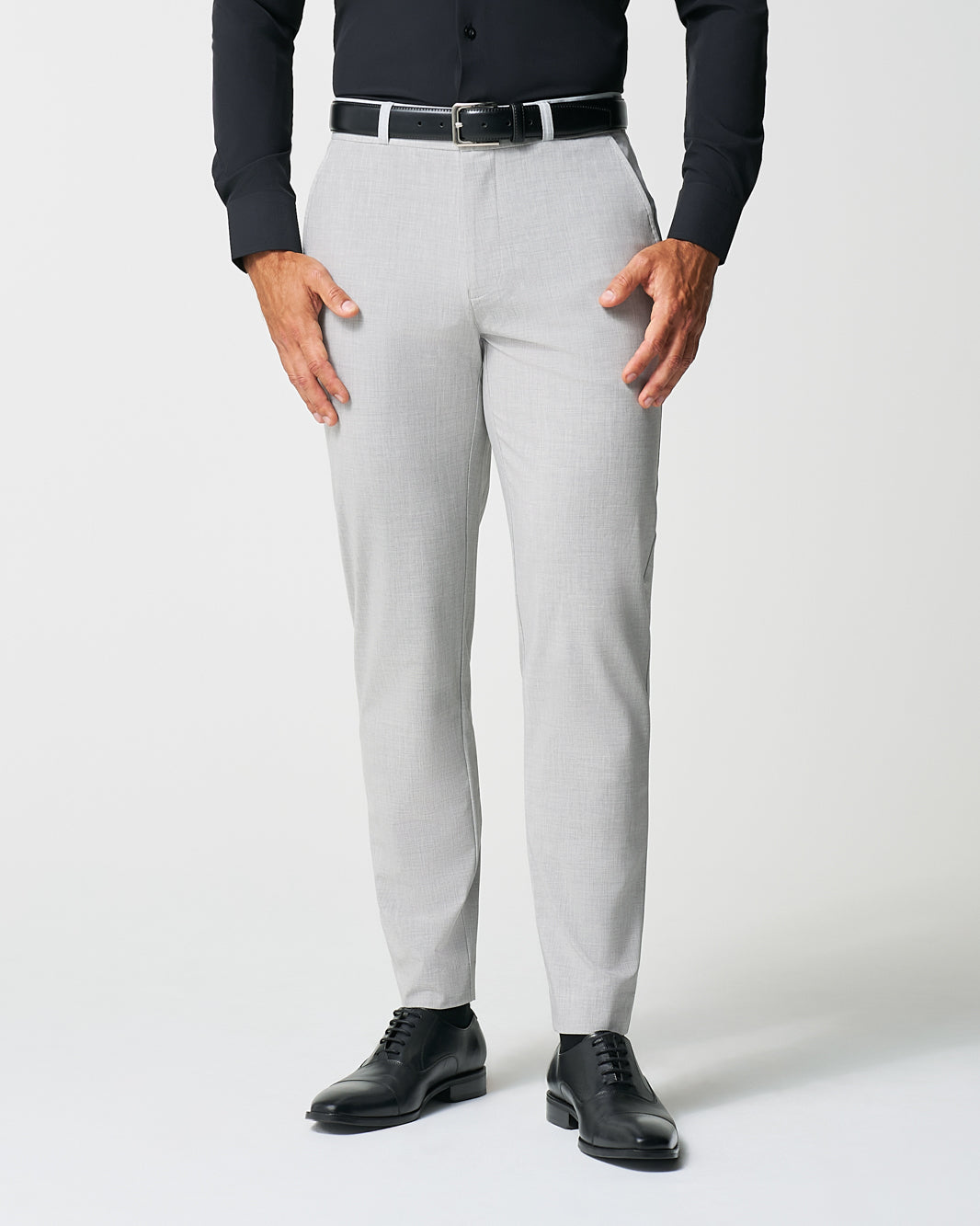 State & Liberty Athletic Fit Suit Pants - Lightweight Heathered Light Grey