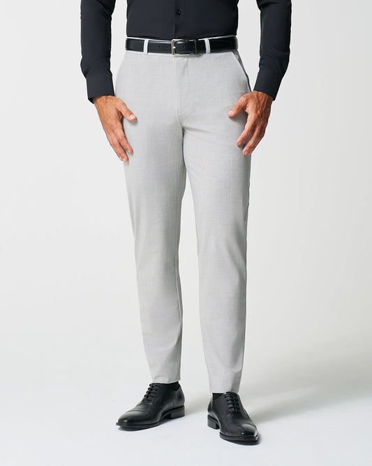 State & Liberty Athletic Fit Suit Pants - Lightweight Heathered Light Grey