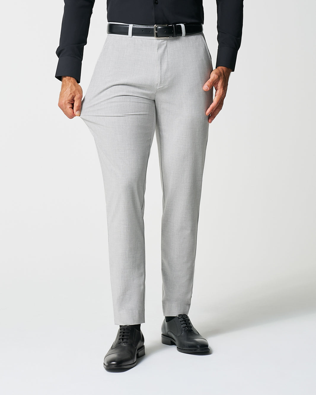 State & Liberty Athletic Fit Suit Pants - Lightweight Heathered Light Grey