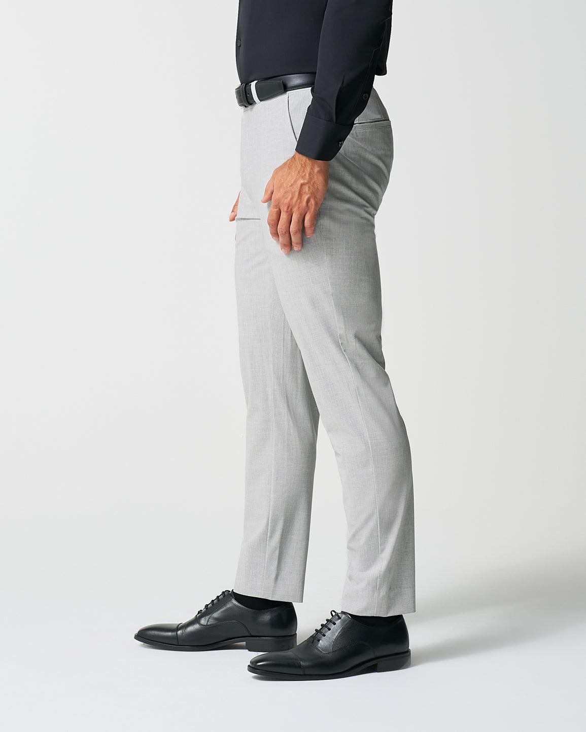 State & Liberty Athletic Fit Suit Pants - Lightweight Heathered Light Grey