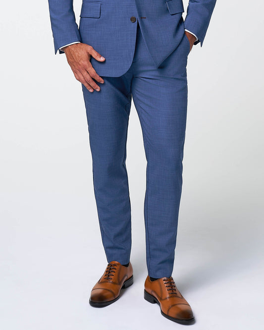 State & Liberty Athletic Fit Stretch Suit Pants - Heathered Blue