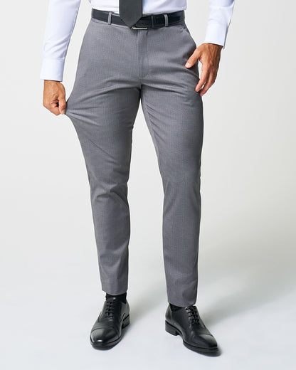 State & Liberty Athletic Fit Stretch Suit Pants - Shadow Grey Plaid