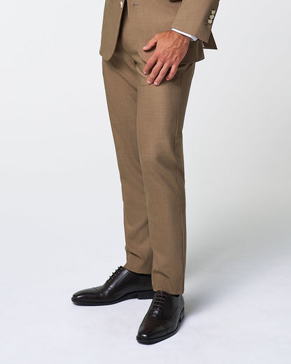 State & Liberty Athletic Fit Stretch Suit Pants - Heathered Cappuccino