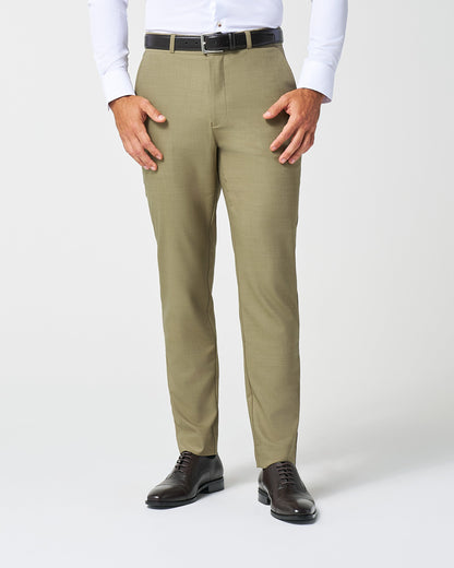 State & Liberty Athletic Fit Stretch Suit Pants - Heathered Olive