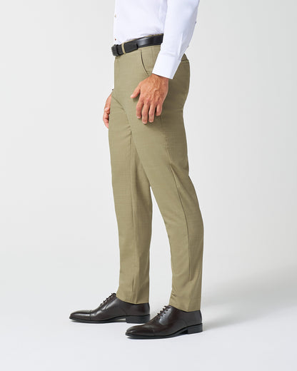 State & Liberty Athletic Fit Stretch Suit Pants - Heathered Olive