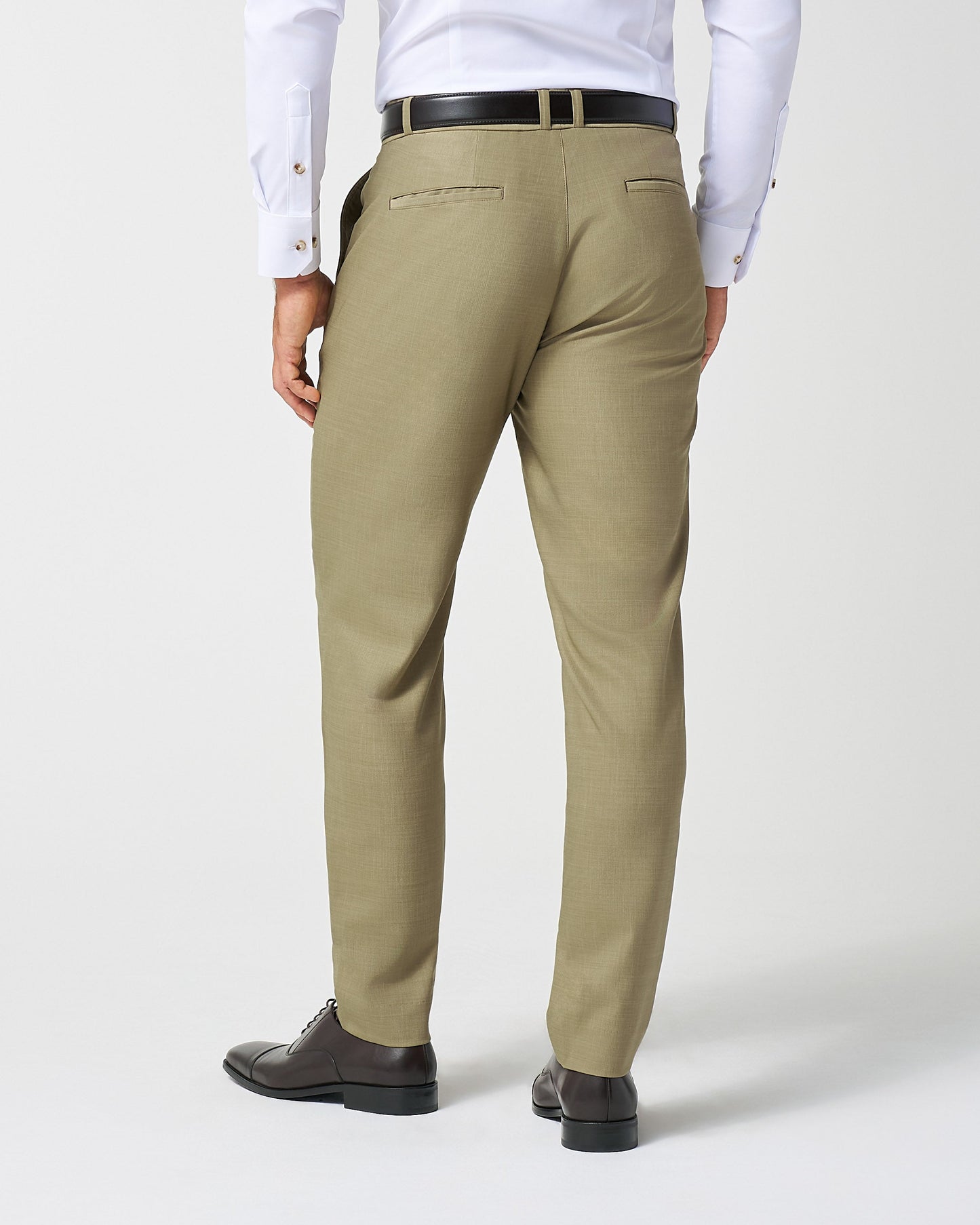 State & Liberty Athletic Fit Stretch Suit Pants - Heathered Olive