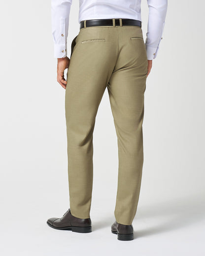 State & Liberty Athletic Fit Stretch Suit Pants - Heathered Olive