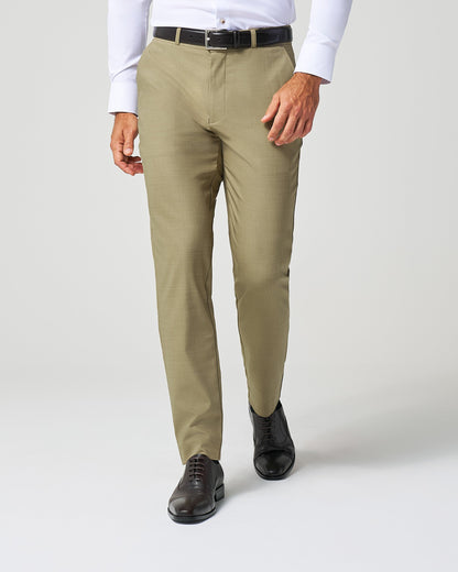 State & Liberty Athletic Fit Stretch Suit Pants - Heathered Olive
