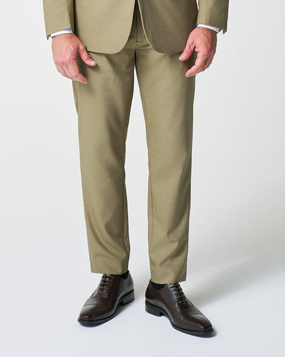 State & Liberty Athletic Fit Stretch Suit Pants - Heathered Olive