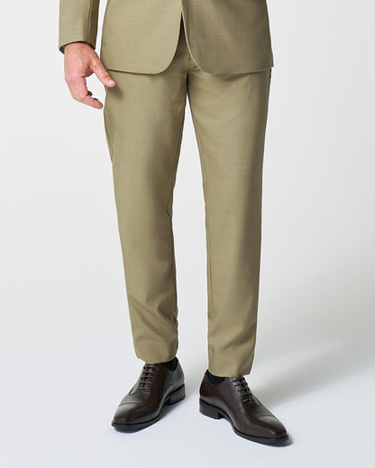 State & Liberty Athletic Fit Stretch Suit Pants - Heathered Olive