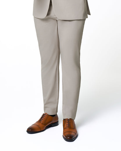 State & Liberty Athletic Fit Stretch Suit Pants - Heathered Stone