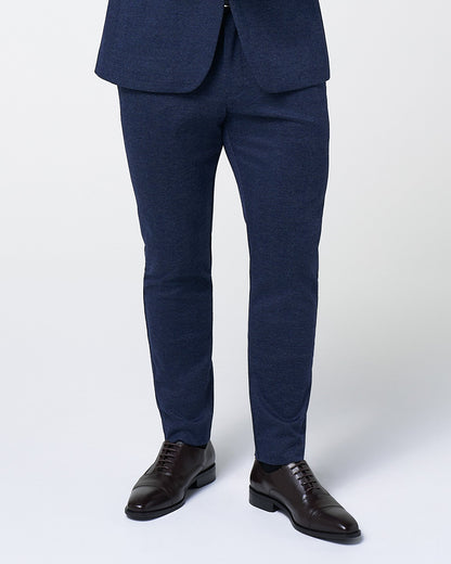 State & Liberty Athletic Fit Stretch Wool Suit Pants - Navy Herringbone