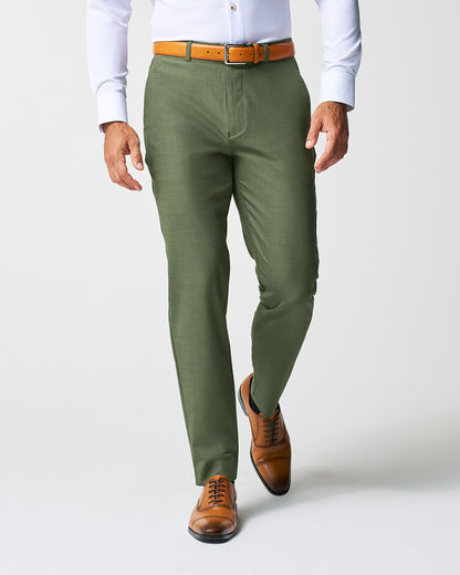 State & Liberty Athletic Fit Stretch Pants - Heathered Forest Green