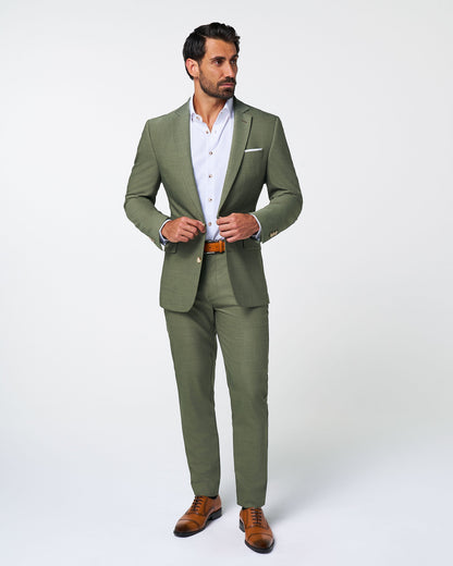 State & Liberty Athletic Fit Stretch Pants - Heathered Forest Green