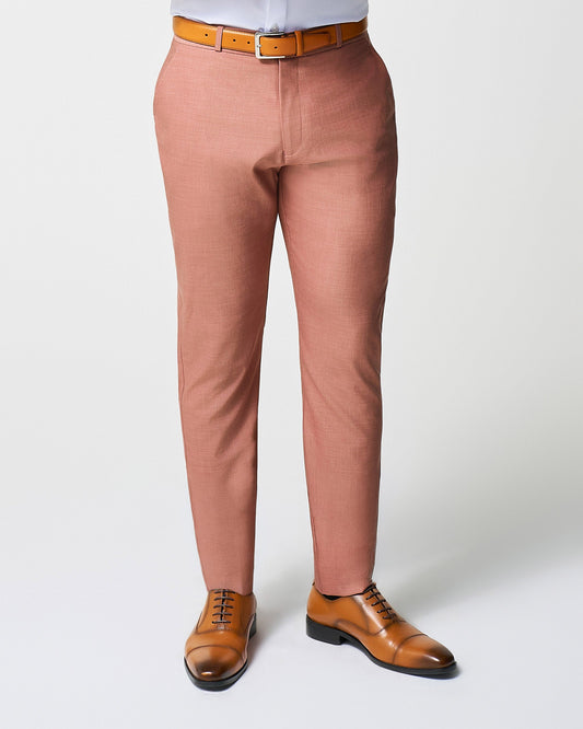 State & Liberty Athletic Fit Stretch Suit Pants - Heathered Salmon
