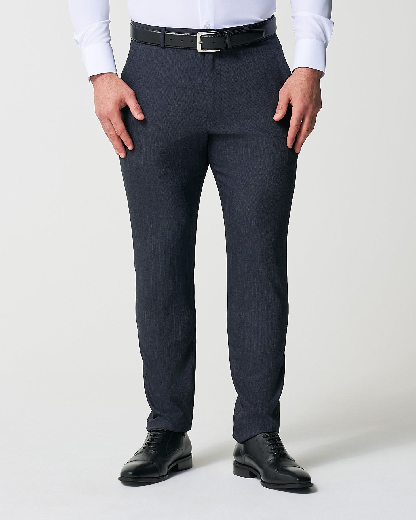 State & Liberty Athletic Fit Stretch Suit Pants - Heathered Midnight Navy