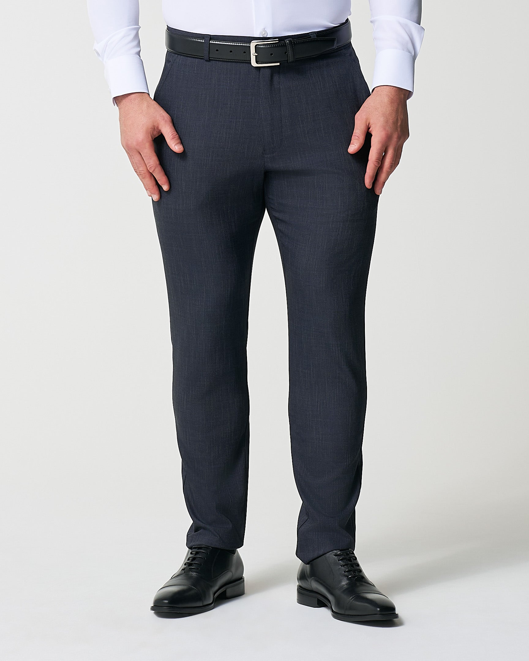 State & Liberty Athletic Fit Stretch Suit Pants - Heathered Midnight Navy