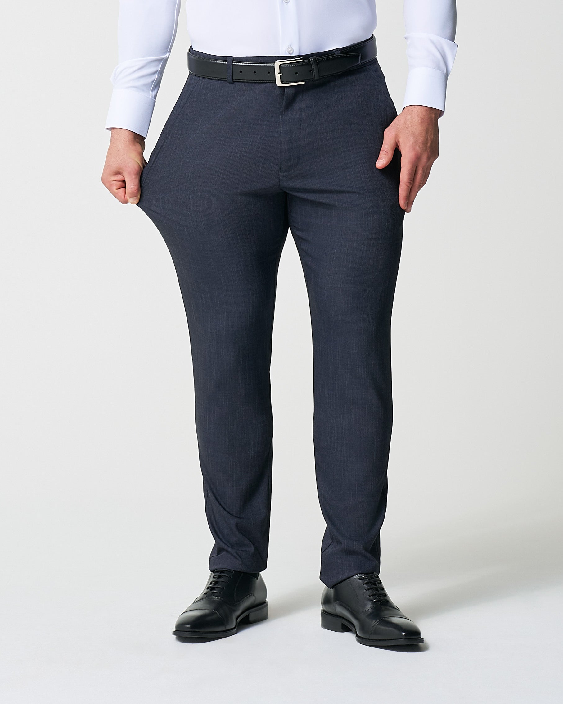 State & Liberty Athletic Fit Stretch Suit Pants - Heathered Midnight Navy