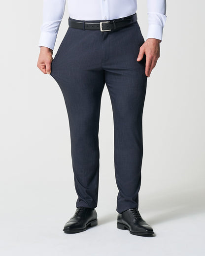 State & Liberty Athletic Fit Stretch Suit Pants - Heathered Midnight Navy
