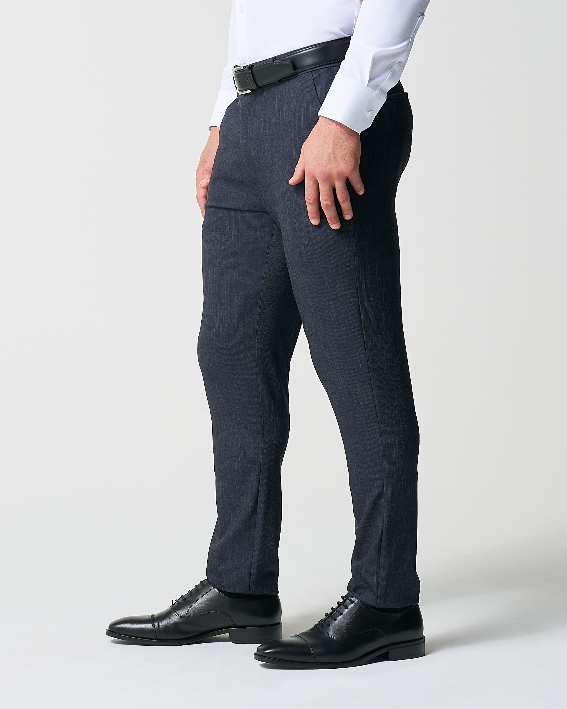 State & Liberty Athletic Fit Stretch Suit Pants - Heathered Midnight Navy