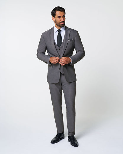 State & Liberty Athletic Fit Stretch Suit Vest - Heathered Grey