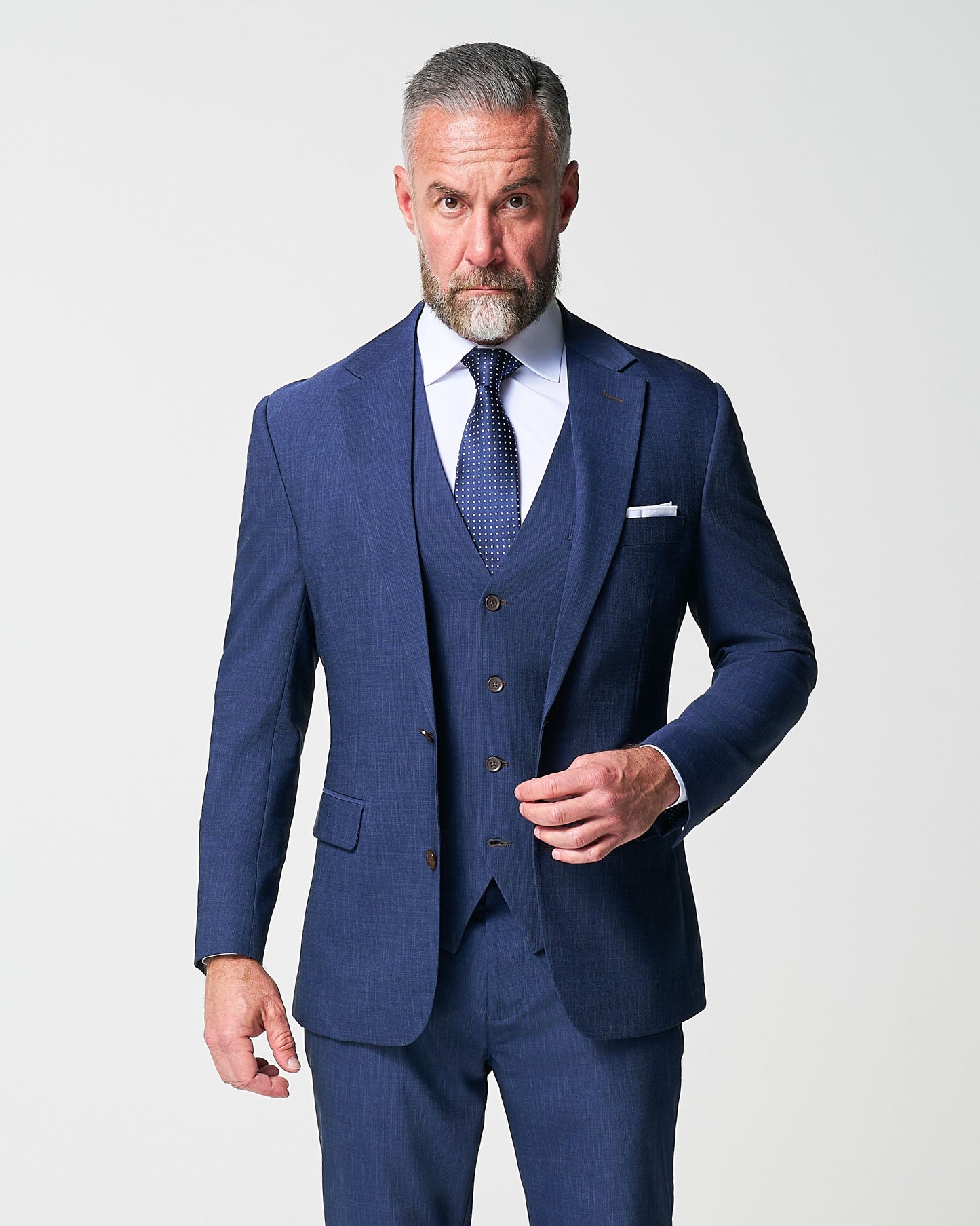 State & Liberty Athletic Fit Stretch Suit Vest - Heathered Navy