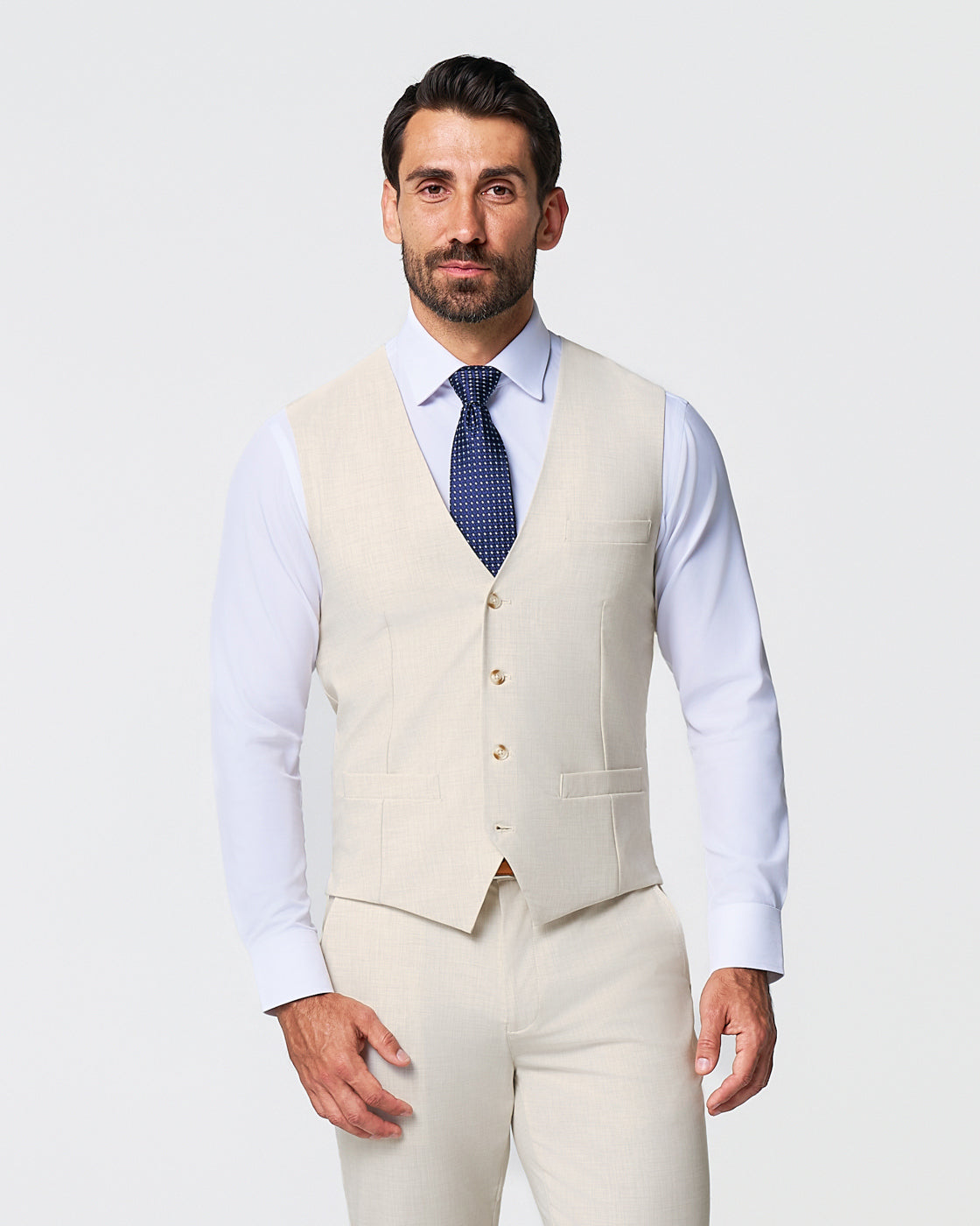 State & Liberty Athletic Fit Stretch Suit Vest - Lightweight Heathered Bamboo