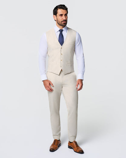 State & Liberty Athletic Fit Stretch Suit Vest - Lightweight Heathered Bamboo