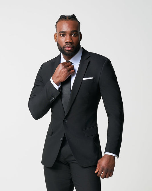 State & Liberty Athletic Fit Stretch Blazer - Heathered Black