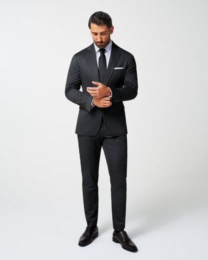 State & Liberty Athletic Fit Stretch Blazer - Charcoal Microcheck