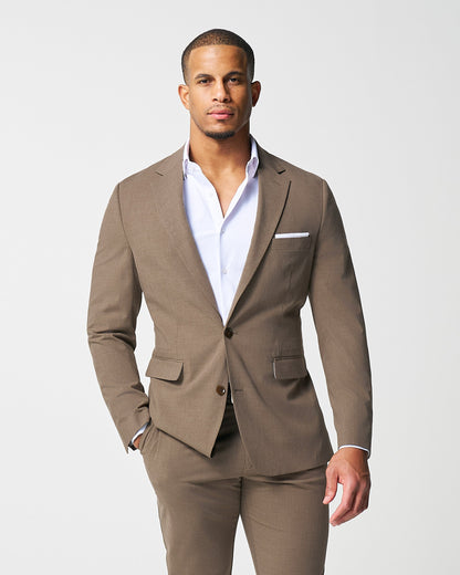 State & Liberty Athletic Fit Stretch Blazer - Lightweight Heathered Latte